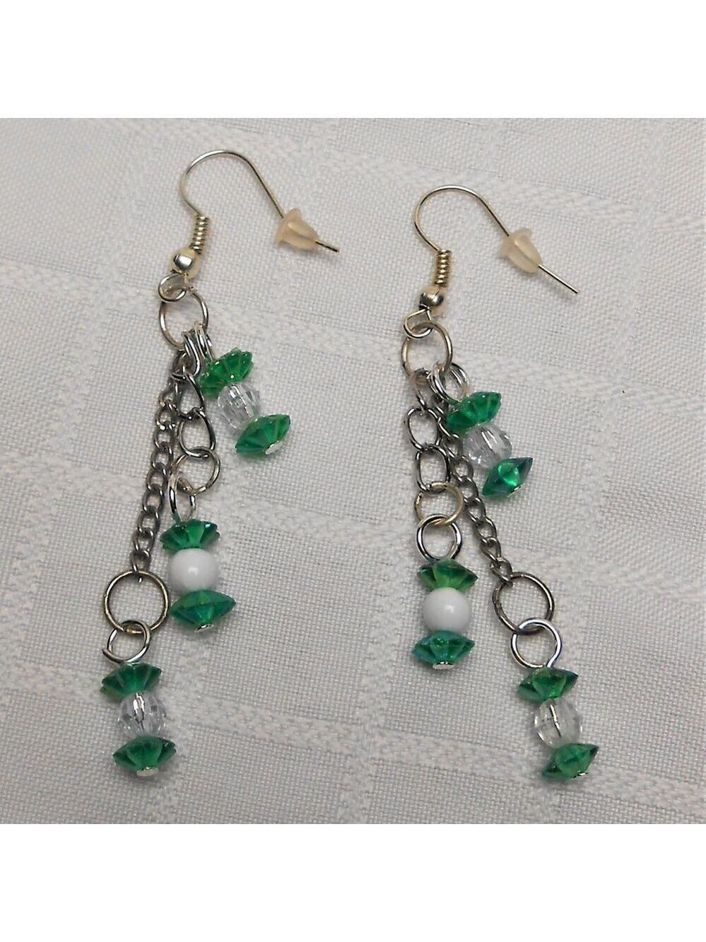 No 1235 Handmade candy-shaped earrings with polished stones